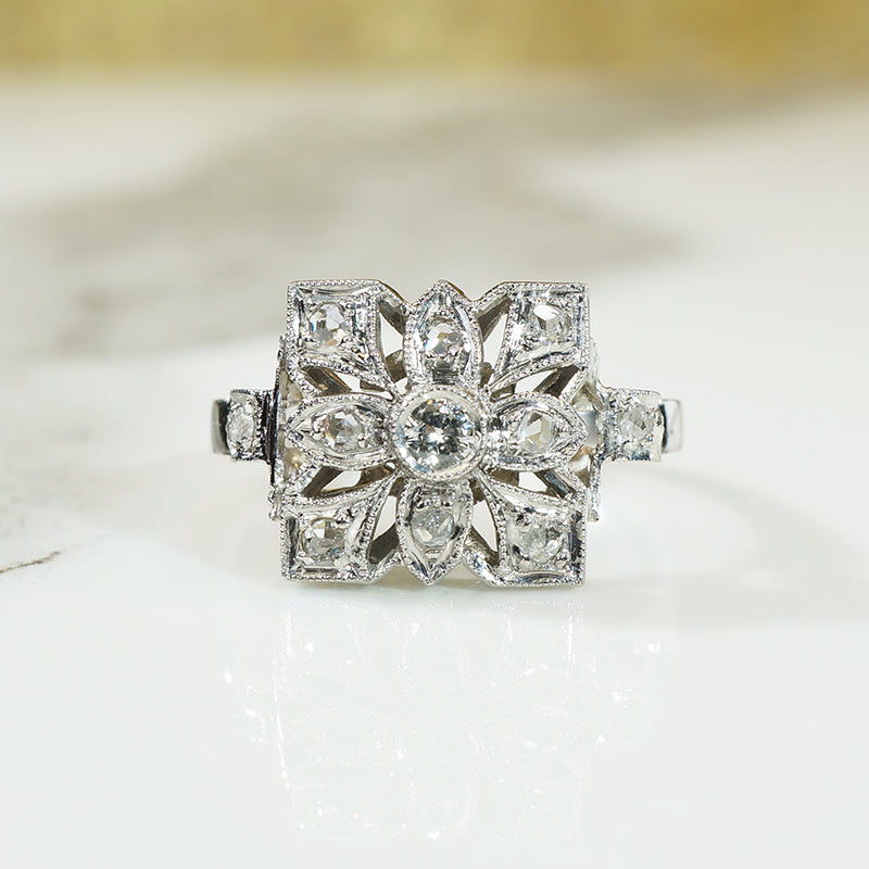 Edwardian Diamond and Platinum Ring