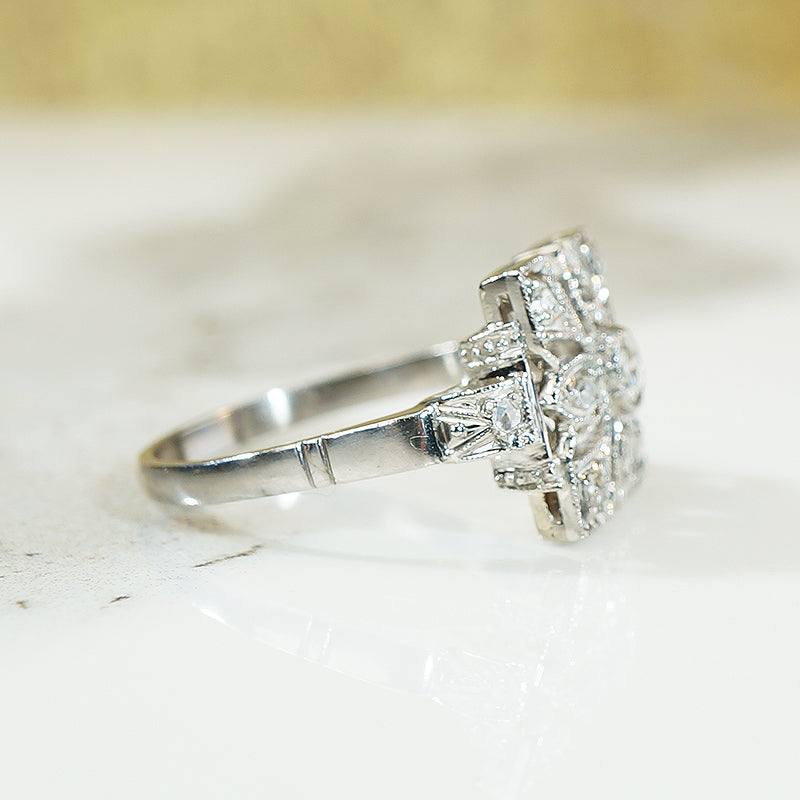 Edwardian Diamond and Platinum Ring