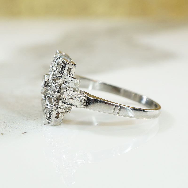 Edwardian Diamond and Platinum Ring
