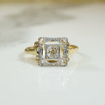 Gold and Platinum c1900 OMC and Rose Cut Diamond Ring