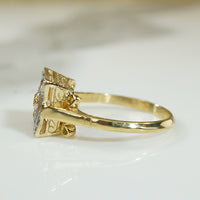 Gold and Platinum c1900 OMC and Rose Cut Diamond Ring