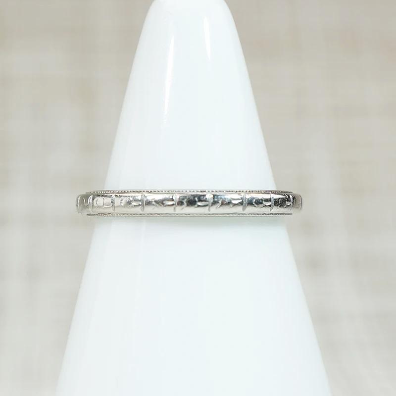 Faded Flowers Softly Worn Platinum Band
