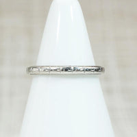 Faded Flowers Softly Worn Platinum Band