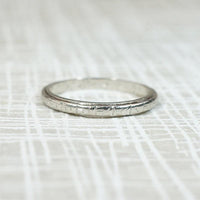 Faded Flowers Softly Worn Platinum Band