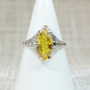 Startling Yellow Uranium Glass Filigree Ring
