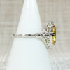 Startling Yellow Uranium Glass Filigree Ring