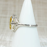 Startling Yellow Uranium Glass Filigree Ring