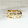 Wide Mid Century Two Tone Gold Plait Band