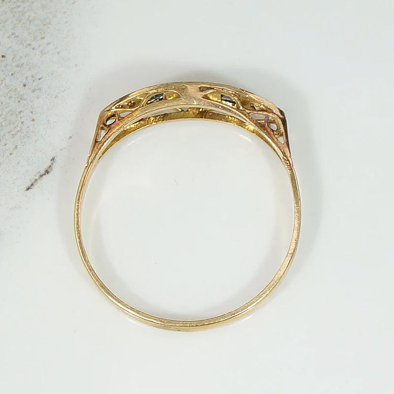 Sapphire & Diamond Two Tone Edwardian Ring