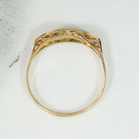 Sapphire & Diamond Two Tone Edwardian Ring