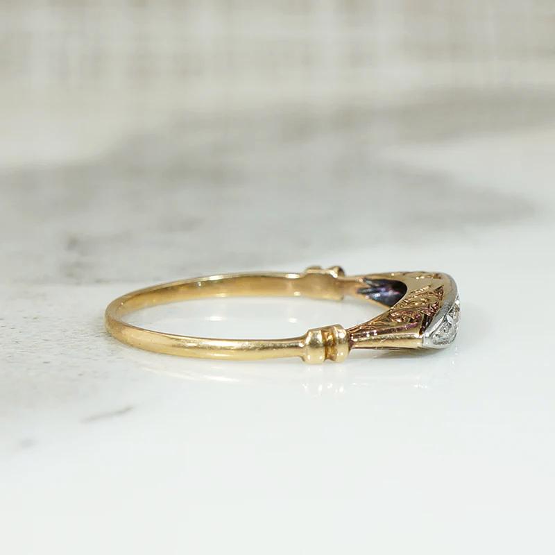 Elegant Edwardian Diamond Band in Platinum & 15ct