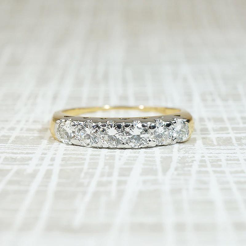 Chic Retro Platinum & Gold Diamond Band