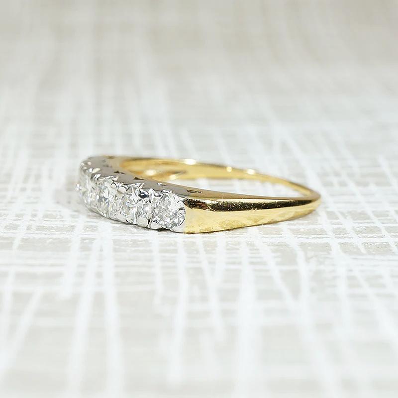Chic Retro Platinum & Gold Diamond Band