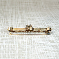 Lucky Diamond Clover Victorian Bar Pin
