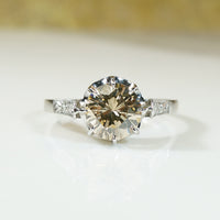 Lovely Fancy Diamond Platinum Engagement Ring