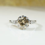 Lovely Fancy Diamond Platinum Engagement Ring