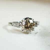 Lovely Fancy Diamond Platinum Engagement Ring