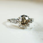 Lovely Fancy Diamond Platinum Engagement Ring