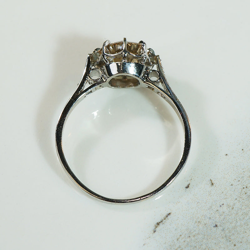 Lovely Fancy Diamond Platinum Engagement Ring