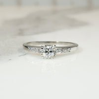 Refined Old Euro Diamond & Platinum Engagement Ring
