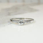 Refined Old Euro Diamond & Platinum Engagement Ring