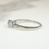Refined Old Euro Diamond & Platinum Engagement Ring