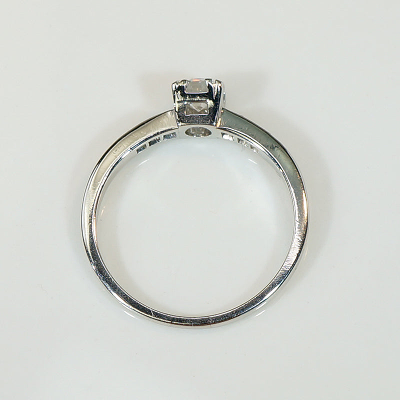 Refined Old Euro Diamond & Platinum Engagement Ring