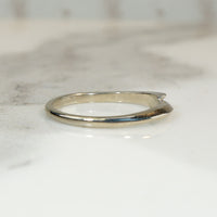 Simple Crossover White Gold Band