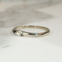 Simple Crossover White Gold Band
