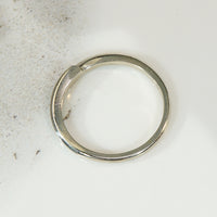 Simple Crossover White Gold Band
