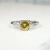 Dazzling Yellow Sapphire with Marquise Accent Diamond Ring