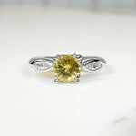 Dazzling Yellow Sapphire with Marquise Accent Diamond Ring