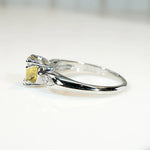 Dazzling Yellow Sapphire with Marquise Accent Diamond Ring