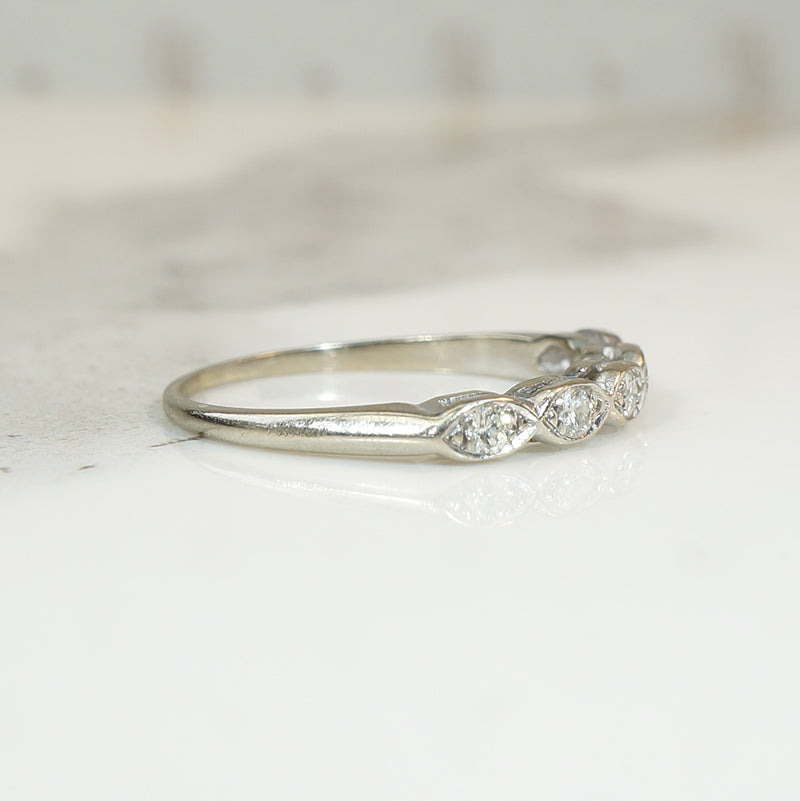 Lovely Vintage White Gold Diamond Band