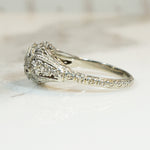 Flower Filled Filigree Diamond Engagement Ring