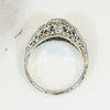 Flower Filled Filigree Diamond Engagement Ring