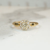 Old Mine Cut Diamond Cluster in 18k