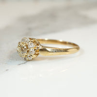 Old Mine Cut Diamond Cluster in 18k