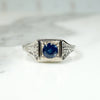Mid Century Sapphire Filigree Engagement Ring
