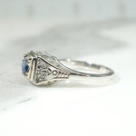 Mid Century Sapphire Filigree Engagement Ring