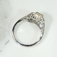 Mid Century Sapphire Filigree Engagement Ring