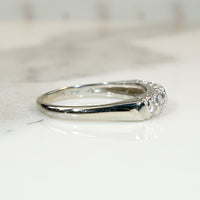 Vintage White Gold Diamond Wedding Band