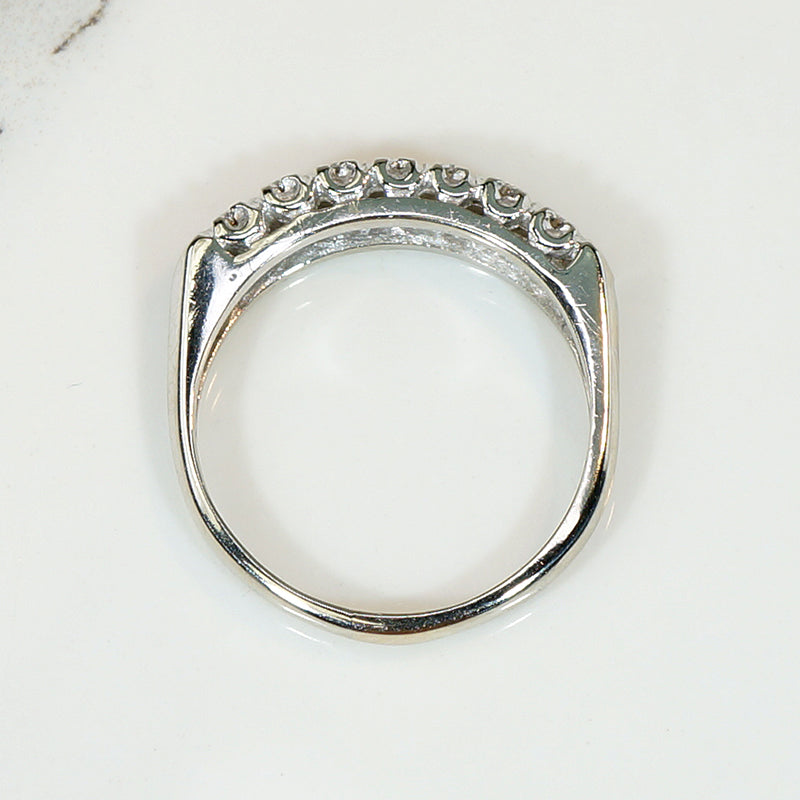 Vintage White Gold Diamond Wedding Band
