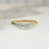 Dainty Arty Deco Platinum and Gold Diamond Solitaire