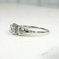Delightful Deco Diamond Step Side Engagement Ring