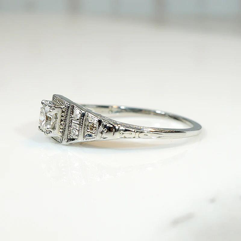 Delightful Deco Diamond Step Side Engagement Ring