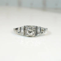 Delightful Deco Diamond Step Side Engagement Ring