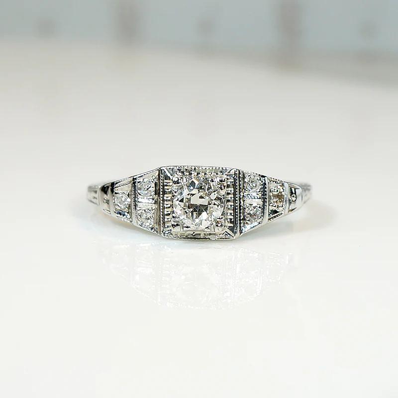Delightful Deco Diamond Step Side Engagement Ring