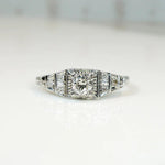 Delightful Deco Diamond Step Side Engagement Ring
