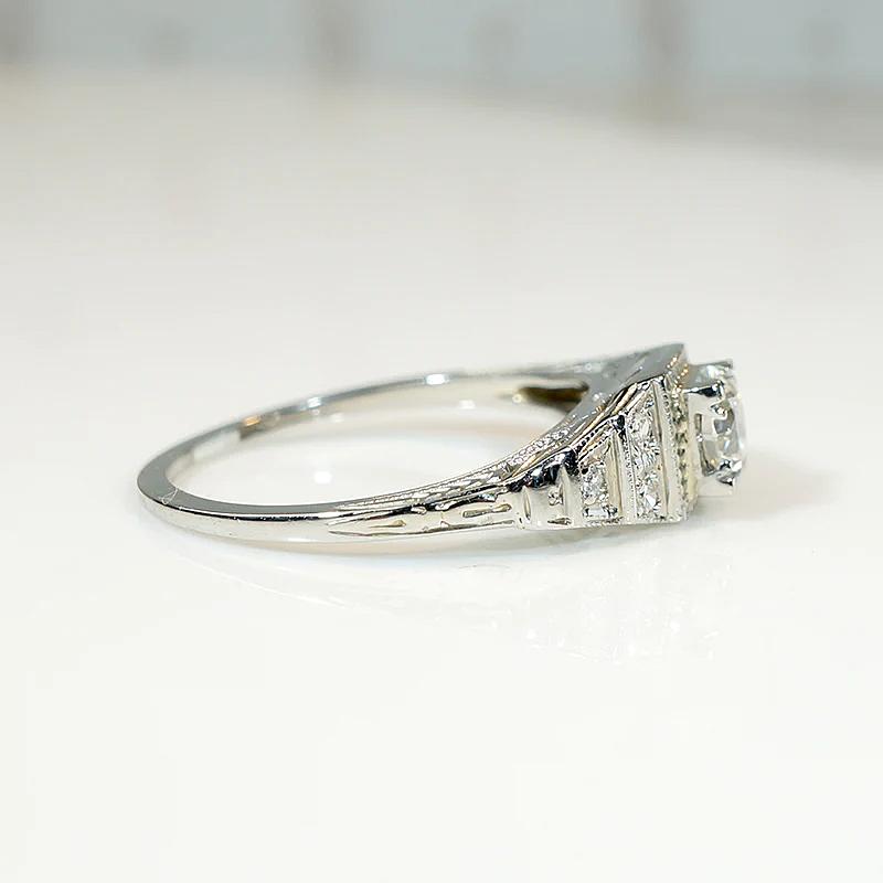 Delightful Deco Diamond Step Side Engagement Ring